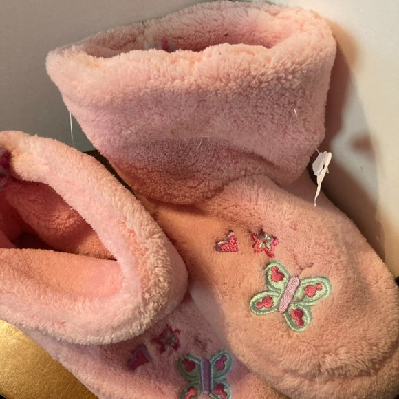 GIRLS TODDLERS NIGHT SLEEPERS HOUSE SHOES PINK NEW - Picture 2 of 5